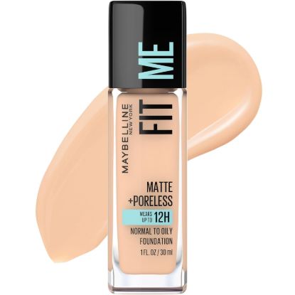Picture of Maybelline Fit Me Matte + Poreless Liquid Oil-Free Foundation Makeup, Java, 1 Count (Packaging May Vary)