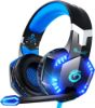 Picture of VersionTECH. G2000 Gaming Headset for PS5 PS4 Xbox One Controller,Bass Surround Noise Cancelling Mic, Over Ear Headphones with LED Lights for Mac Laptop Xbox Series X S Nintendo Switch NES PC Games