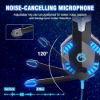 Picture of VersionTECH. G2000 Gaming Headset for PS5 PS4 Xbox One Controller,Bass Surround Noise Cancelling Mic, Over Ear Headphones with LED Lights for Mac Laptop Xbox Series X S Nintendo Switch NES PC Games