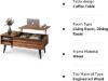 Picture of WLIVE Wood Lift Top Coffee Table with Hidden Compartment and Adjustable Storage Shelf, Lift Tabletop Dining Table for Home Living Room, Office, Rustic Oak