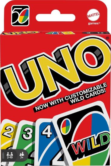 Picture of Mattel Games UNO Card Game, Multi, 8 x 3-3/4 x 81/100 in (42003)