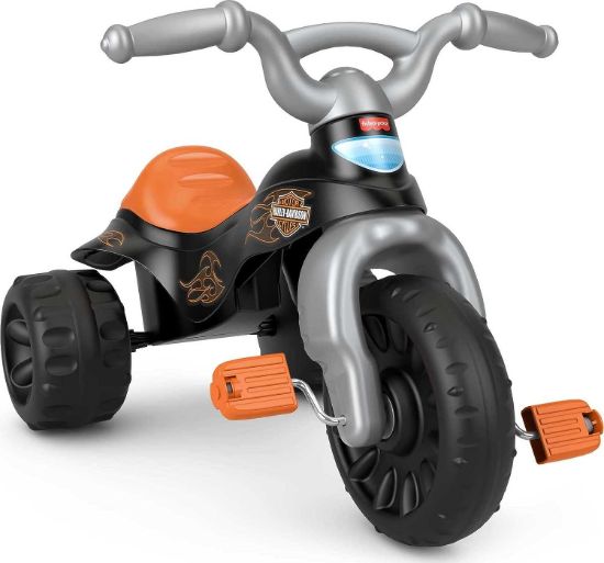 Picture of Fisher-Price Harley-Davidson Toddler Tricycle Tough Trike Bike with Handlebar Grips and Storage for Kids (Amazon Exclusive)