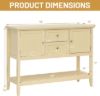 Picture of COSTWAY Buffet Sideboard, with 2 Wood Storage Drawers & Open Shelf, Console Table for Living Room Kitchen Dining Room Furniture (Beige)
