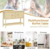 Picture of COSTWAY Buffet Sideboard, with 2 Wood Storage Drawers & Open Shelf, Console Table for Living Room Kitchen Dining Room Furniture (Beige)