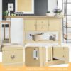 Picture of COSTWAY Buffet Sideboard, with 2 Wood Storage Drawers & Open Shelf, Console Table for Living Room Kitchen Dining Room Furniture (Beige)