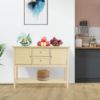 Picture of COSTWAY Buffet Sideboard, with 2 Wood Storage Drawers & Open Shelf, Console Table for Living Room Kitchen Dining Room Furniture (Beige)