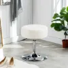 Picture of Duhome Modern Makeup Vanity Stool PU Leather Small Vanity Chair, Swivel Round Ottoman Stool Bench for Bedroom Entryway White
