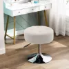 Picture of Duhome Modern Makeup Vanity Stool PU Leather Small Vanity Chair, Swivel Round Ottoman Stool Bench for Bedroom Entryway White