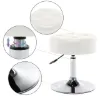 Picture of Duhome Modern Makeup Vanity Stool PU Leather Small Vanity Chair, Swivel Round Ottoman Stool Bench for Bedroom Entryway White